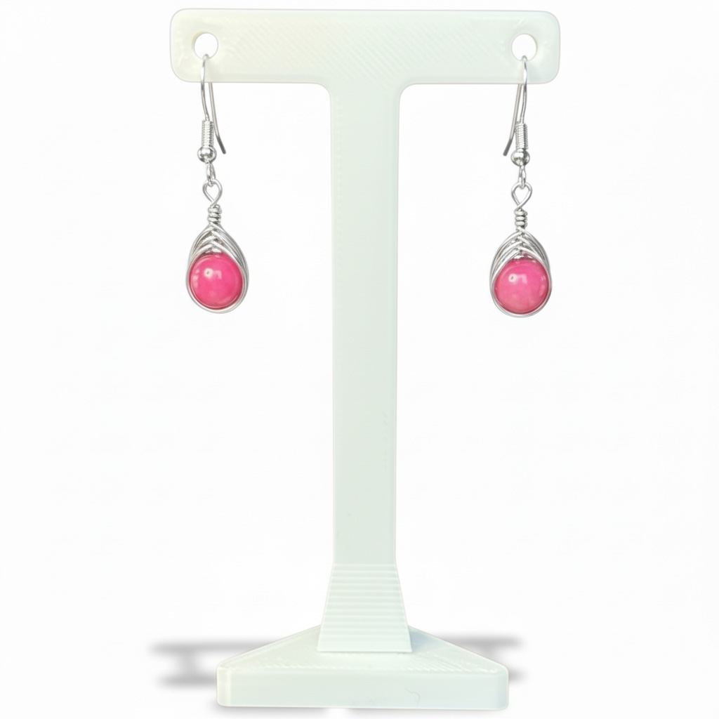 Wire Wrapped Gemstone Earrings