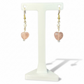 Strawberry Quartz Heart Earrings
