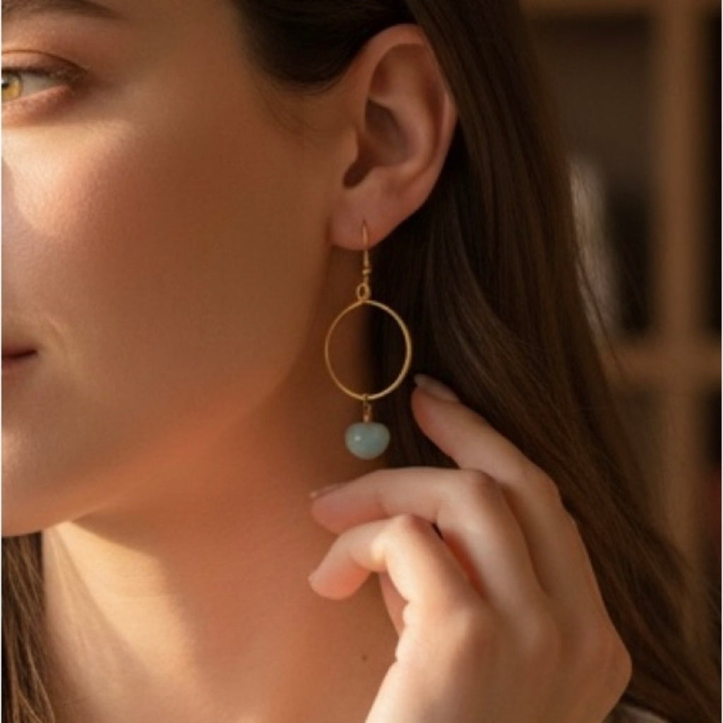 Green Moonstone Earring