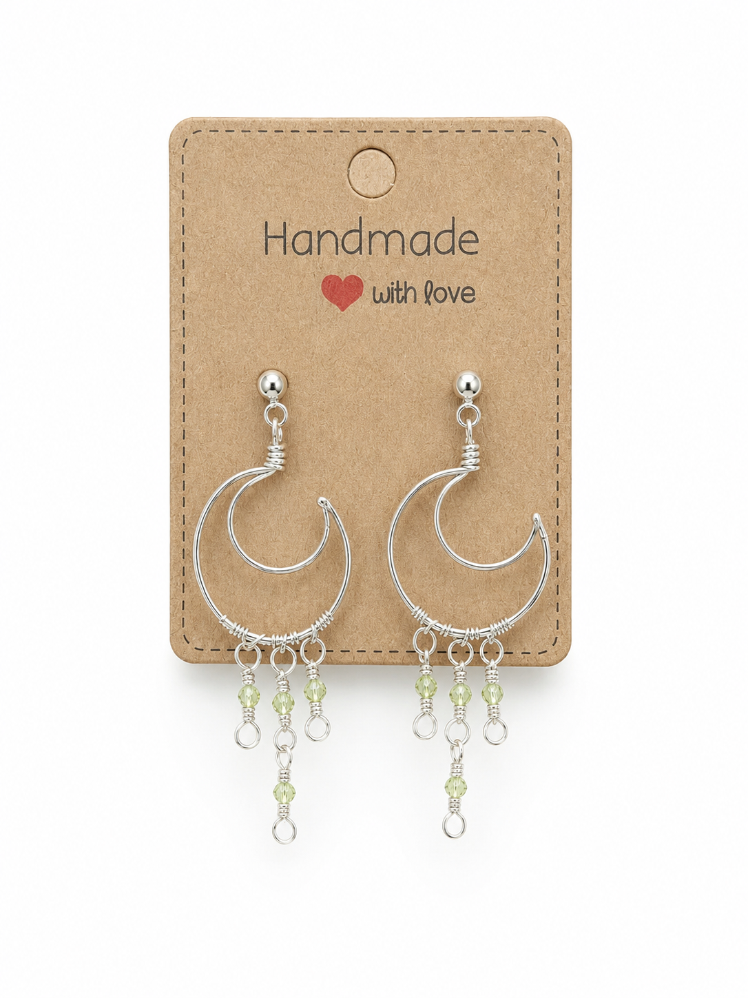 Peridot Moon Earrings