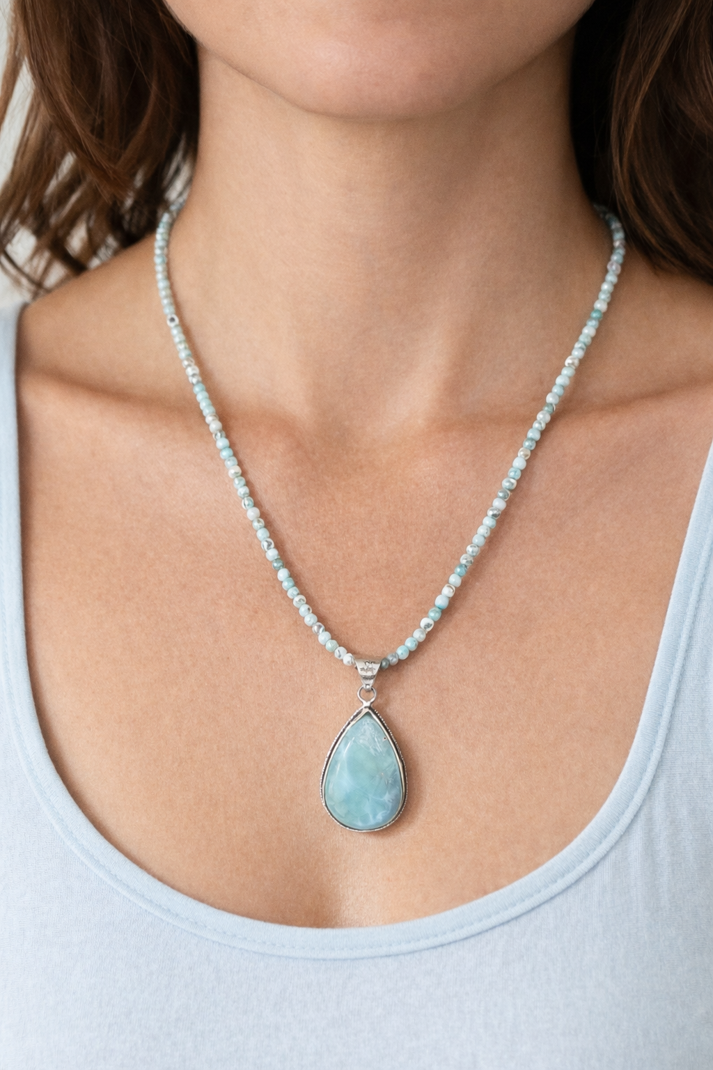Larimar Necklace with Pendant
