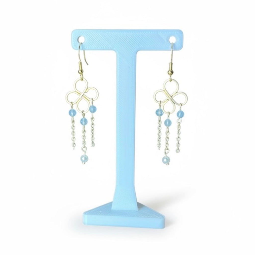 Aquamarine and Shell Pearl Earrings