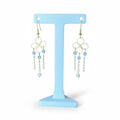 Aquamarine and Shell Pearl Earrings