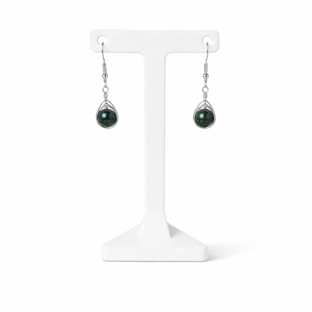 Wire Wrapped Gemstone Earrings
