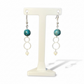 Blue Apatite and Freshwater Pearl Earrings