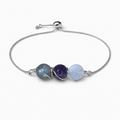 Labradorite, Amethyst, and Moonstone Lariat Bracelet