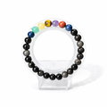 7 Chakras Silver Sheen Obsidian Bracelet