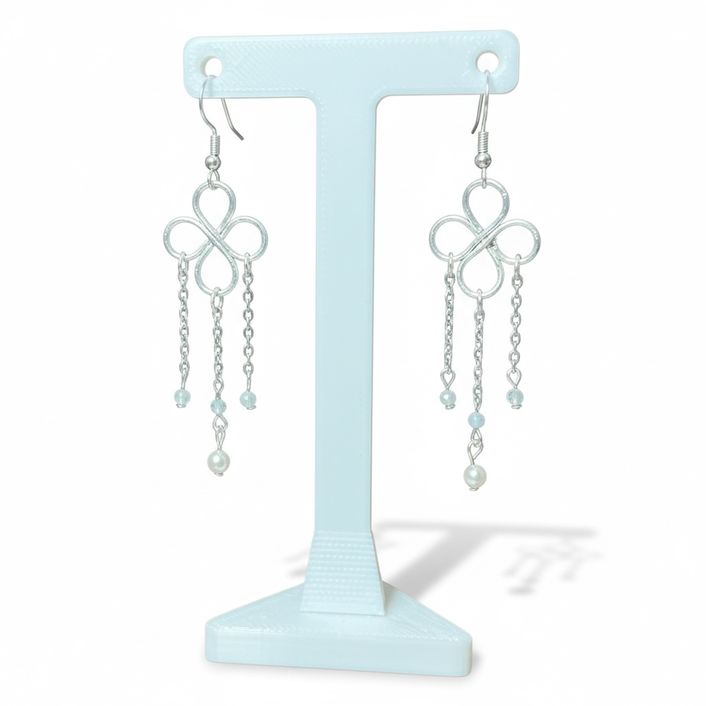 Aquamarine and Shell Pearl Earrings