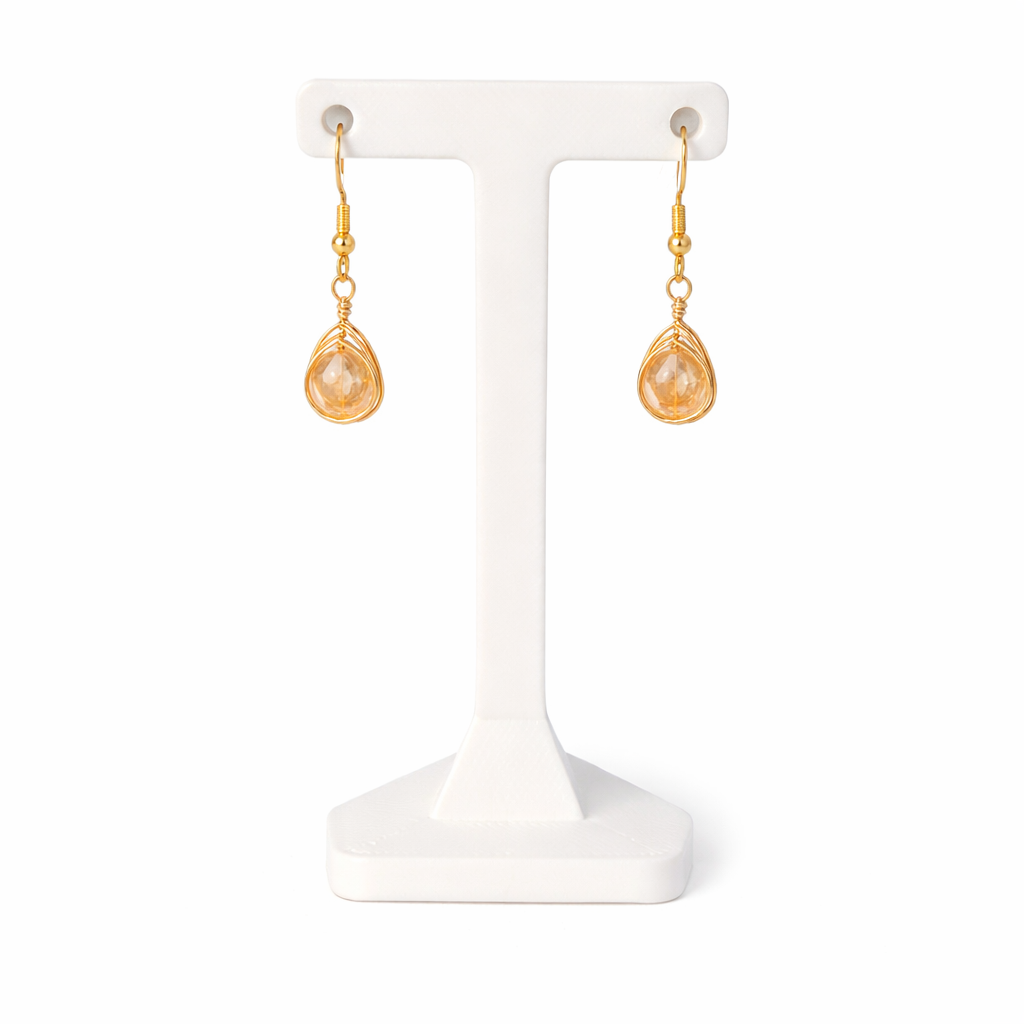 Wire Wrapped Gemstone Earrings