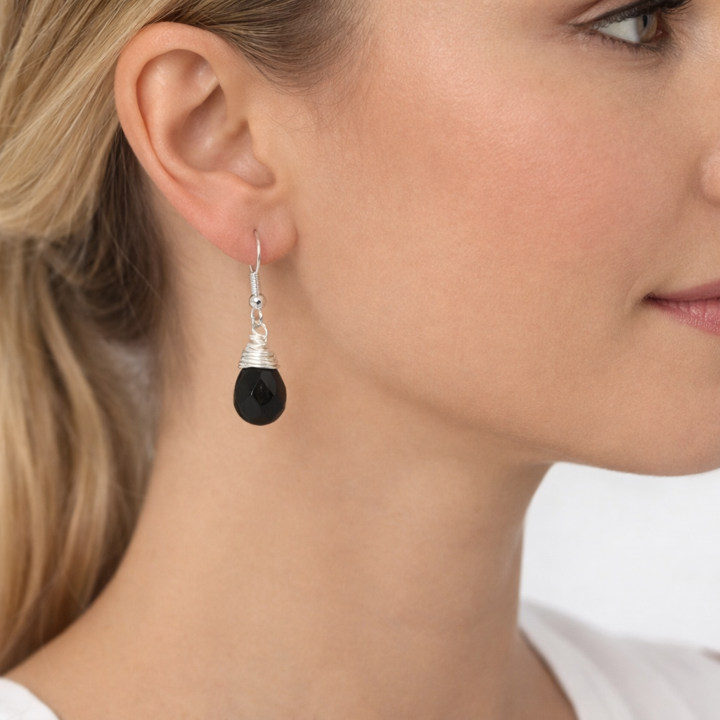 Obsidian Teardrop Earrings