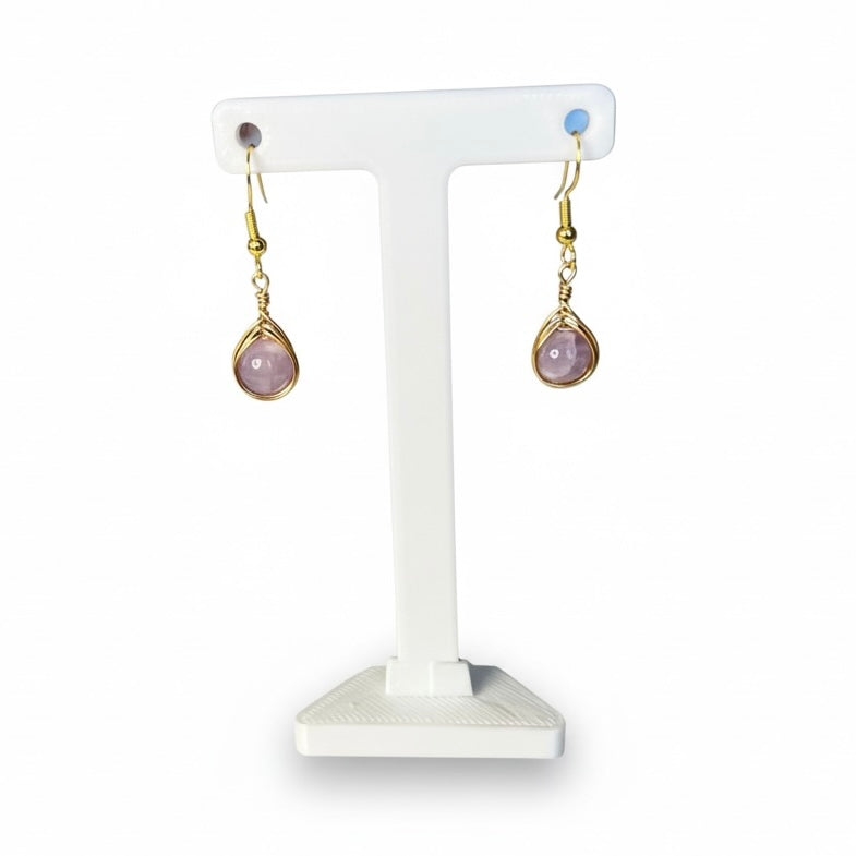 Wire Wrapped Gemstone Earrings