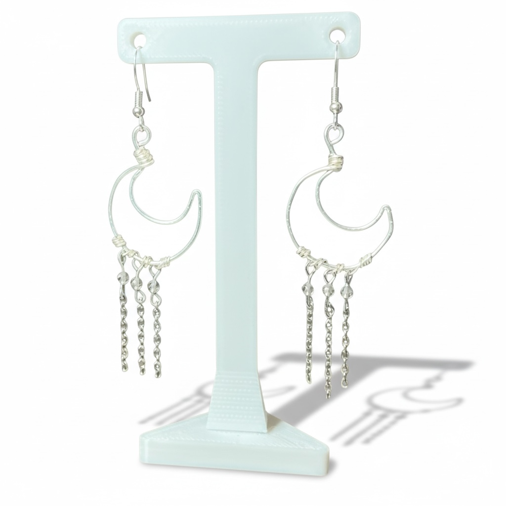 Smoky Quartz Moon Earrings