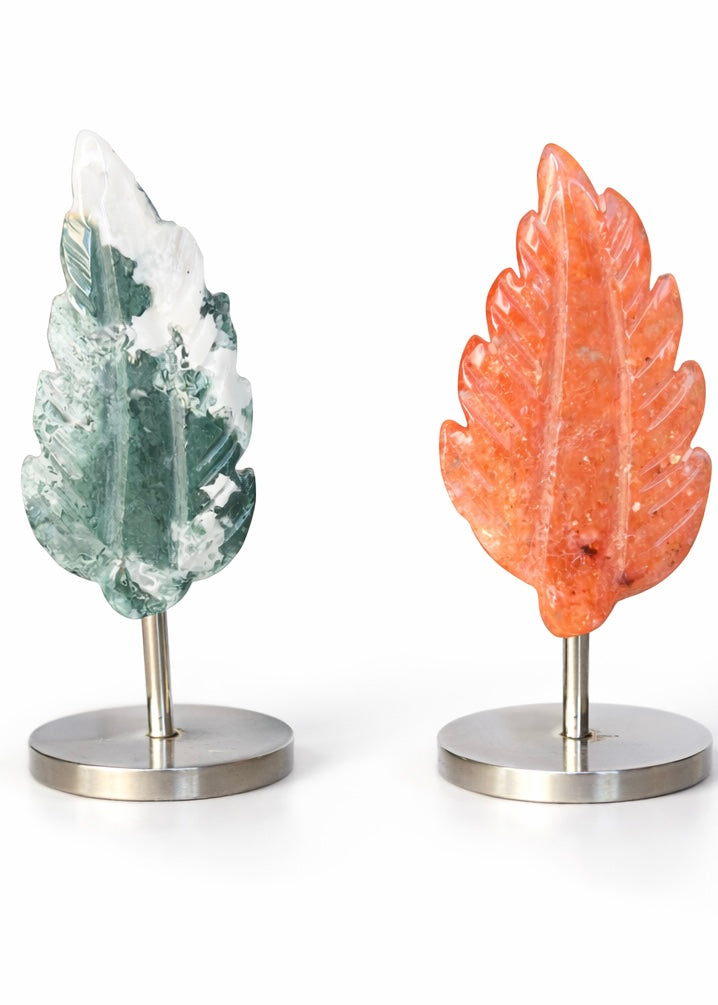 Carved Gemstone Feathers