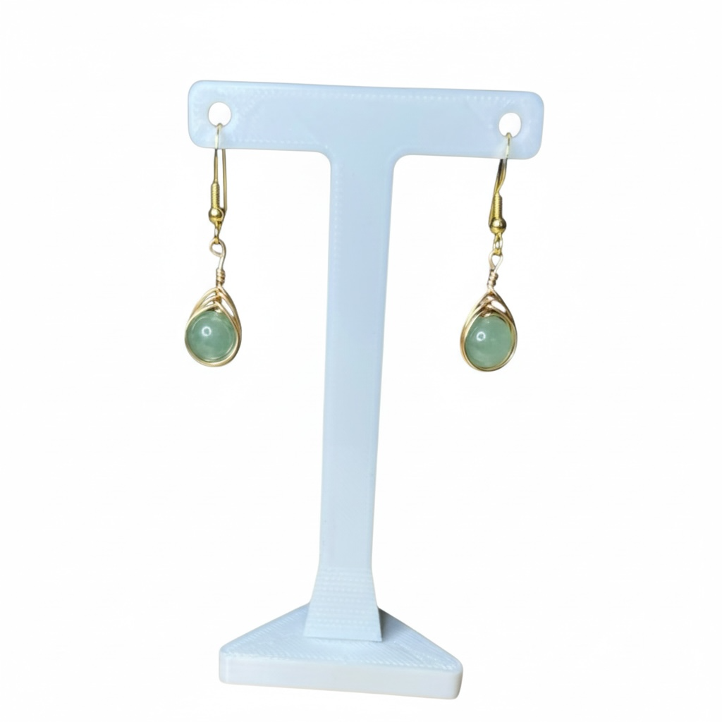 Wire Wrapped Gemstone Earrings
