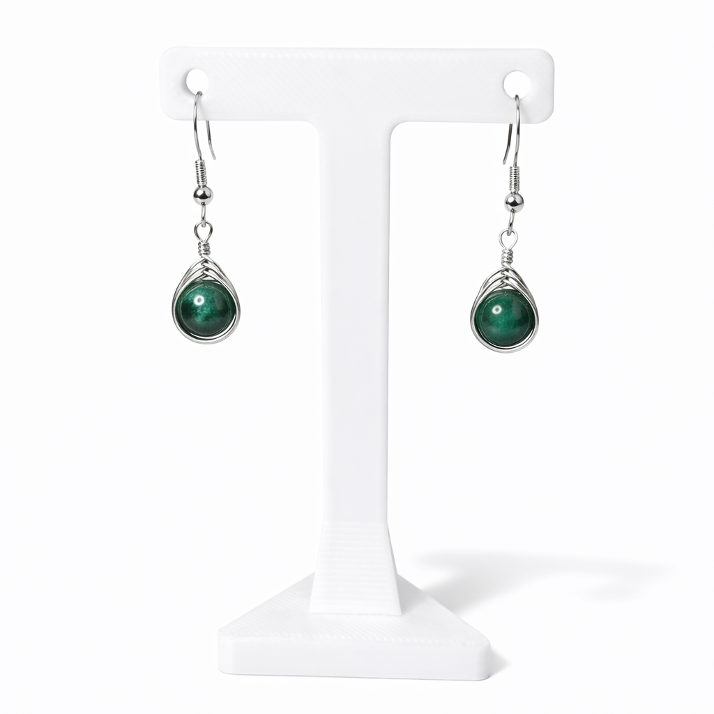 Green Tiger’s Eye Earrings