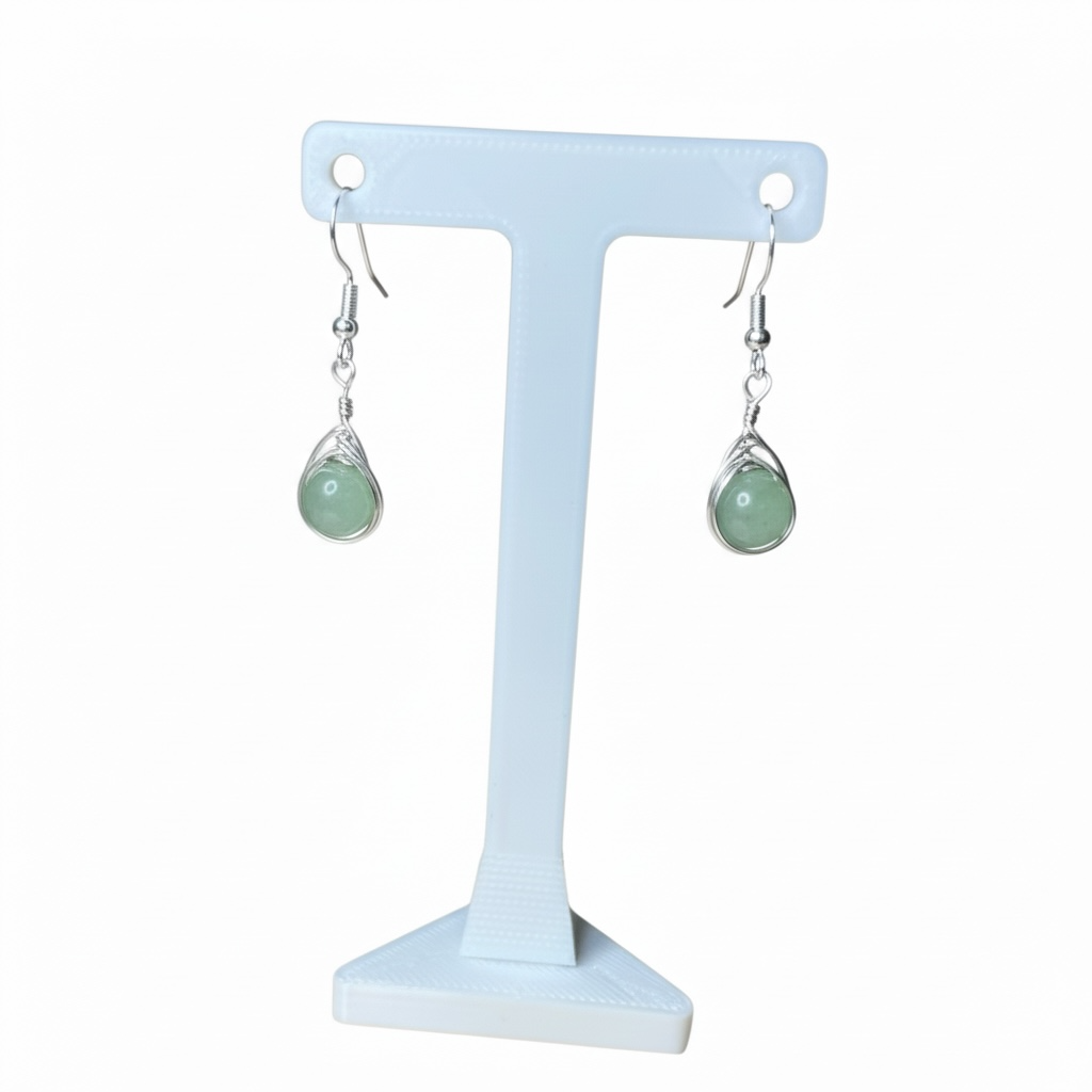 Wire Wrapped Gemstone Earrings