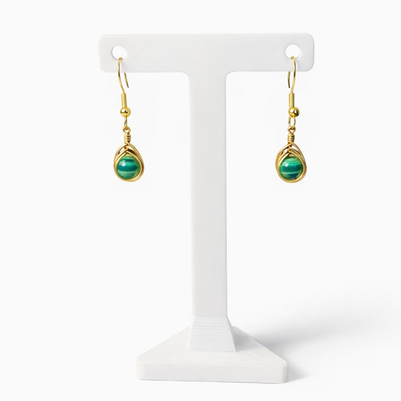 Wire Wrapped Gemstone Earrings