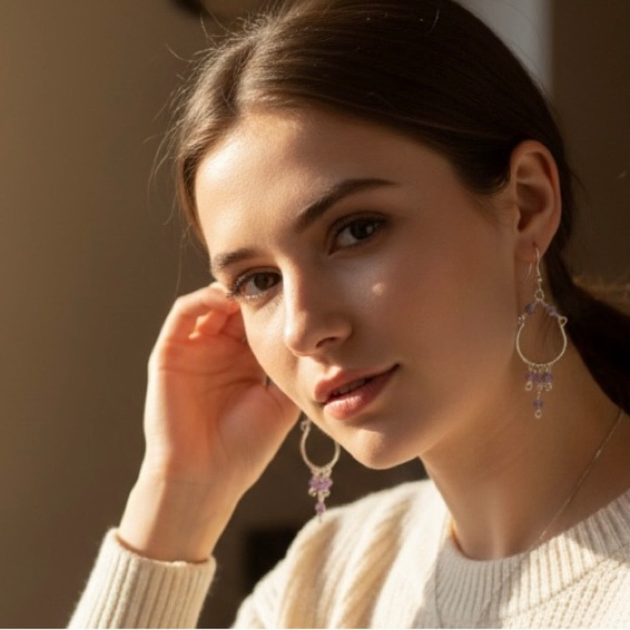 Purple Jade Earrings