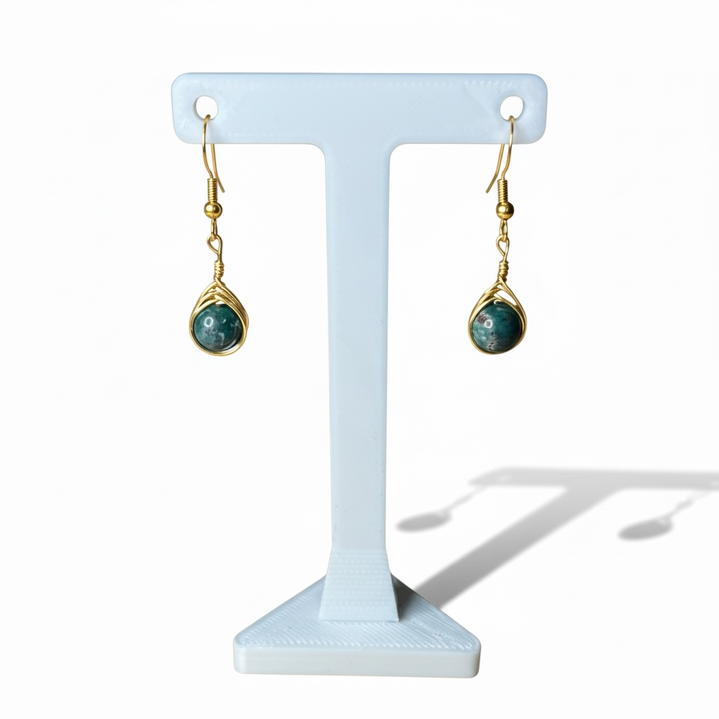 Wire Wrapped Gemstone Earrings