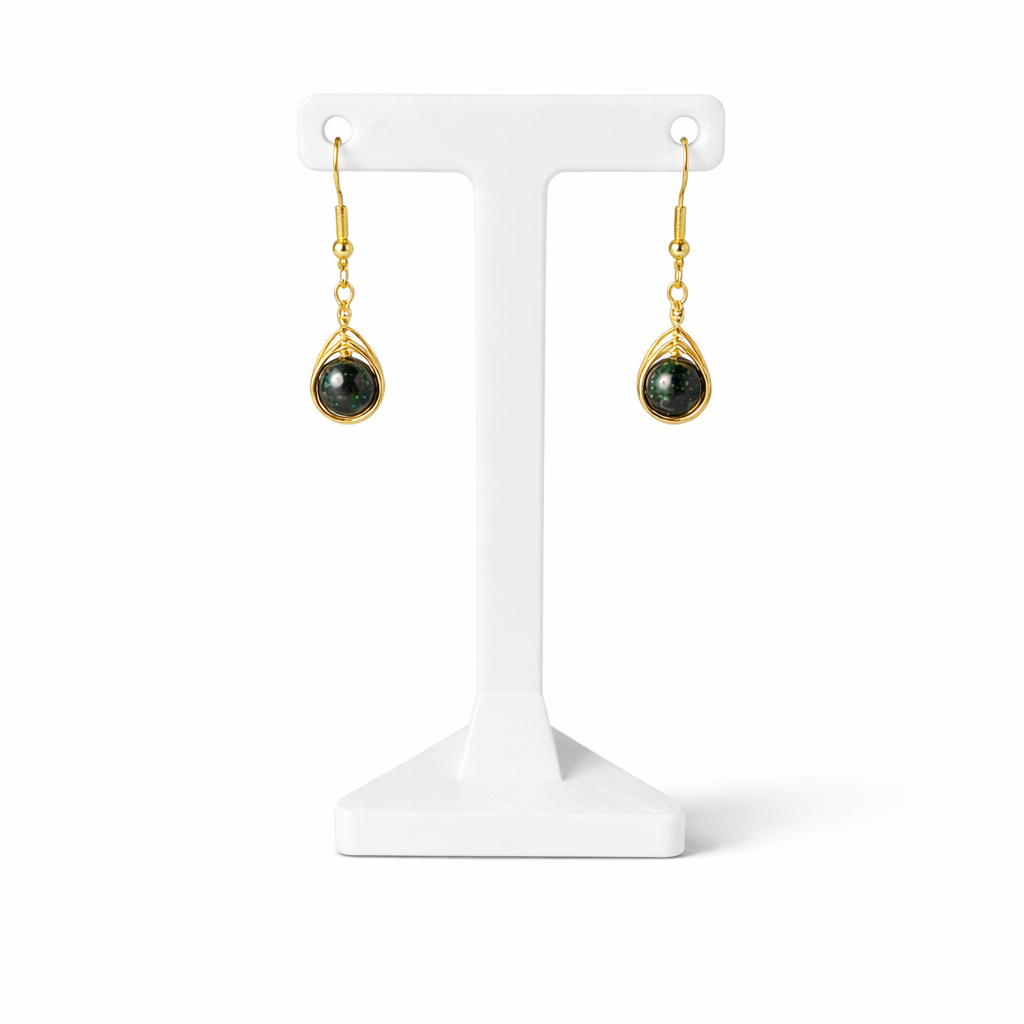 Wire Wrapped Gemstone Earrings