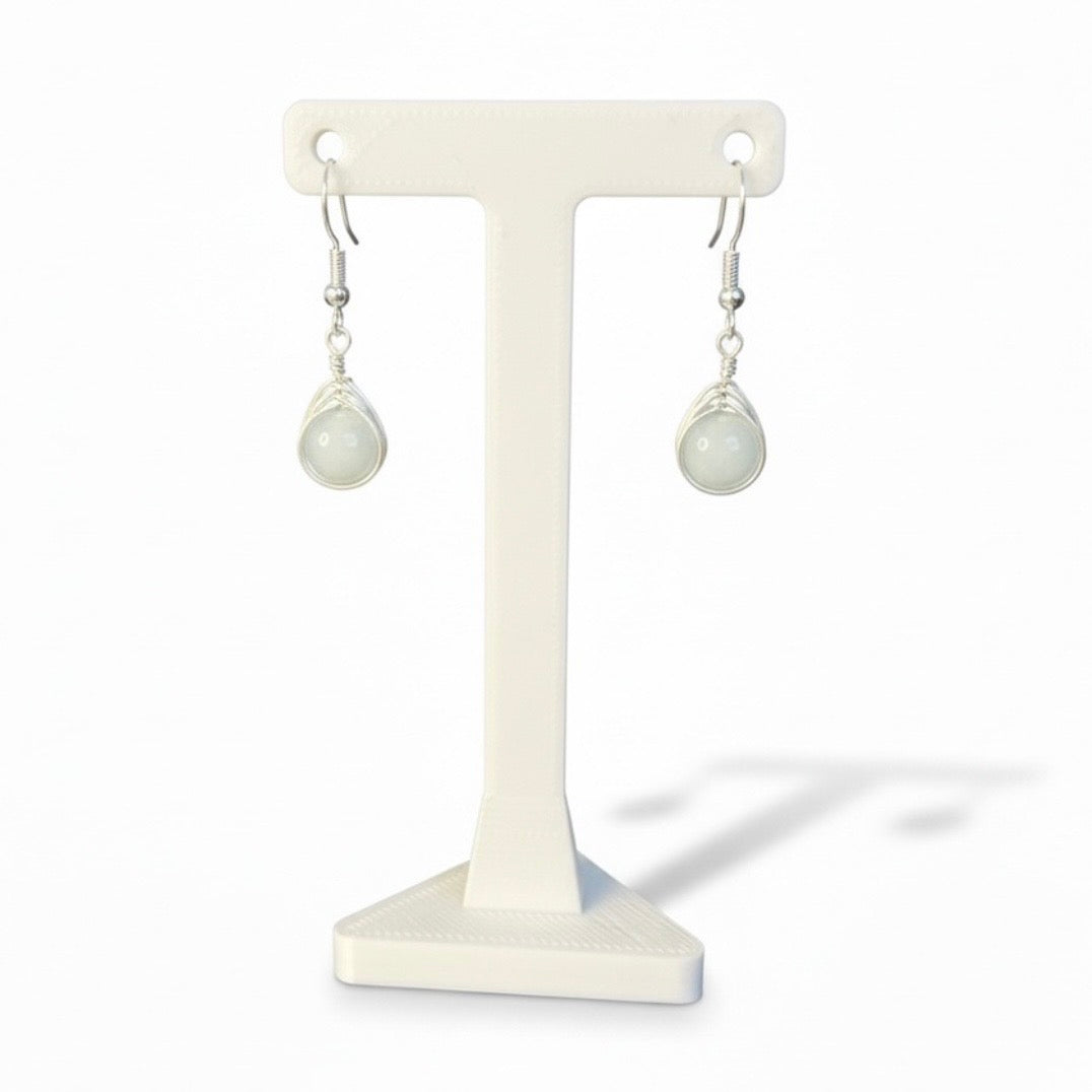 Wire Wrapped Gemstone Earrings