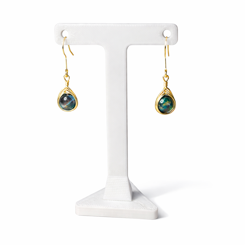 Wire Wrapped Gemstone Earrings