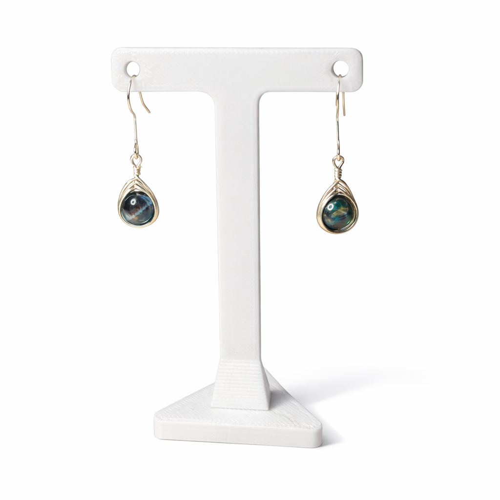 Wire Wrapped Gemstone Earrings