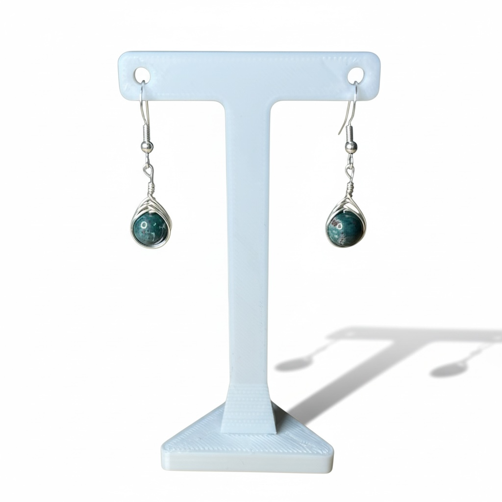 Wire Wrapped Gemstone Earrings