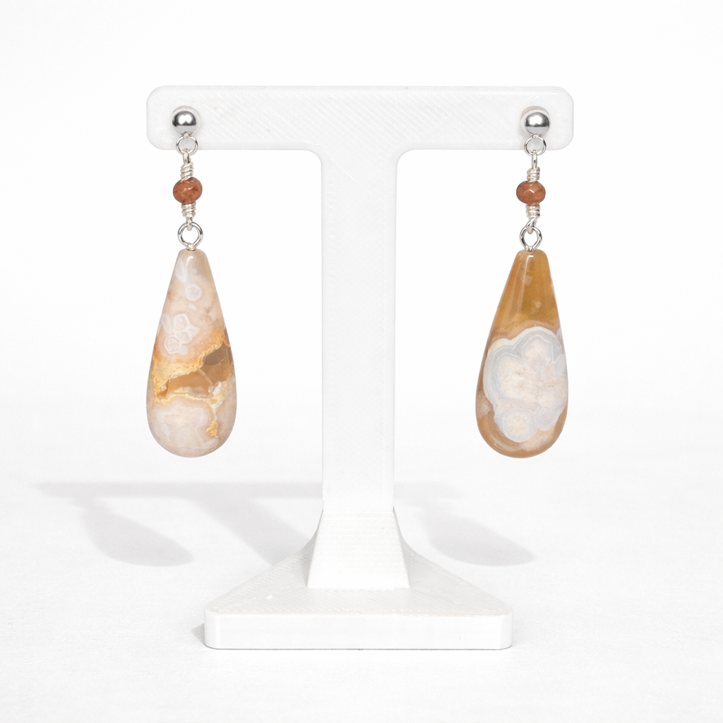 Flower Agate Earrings