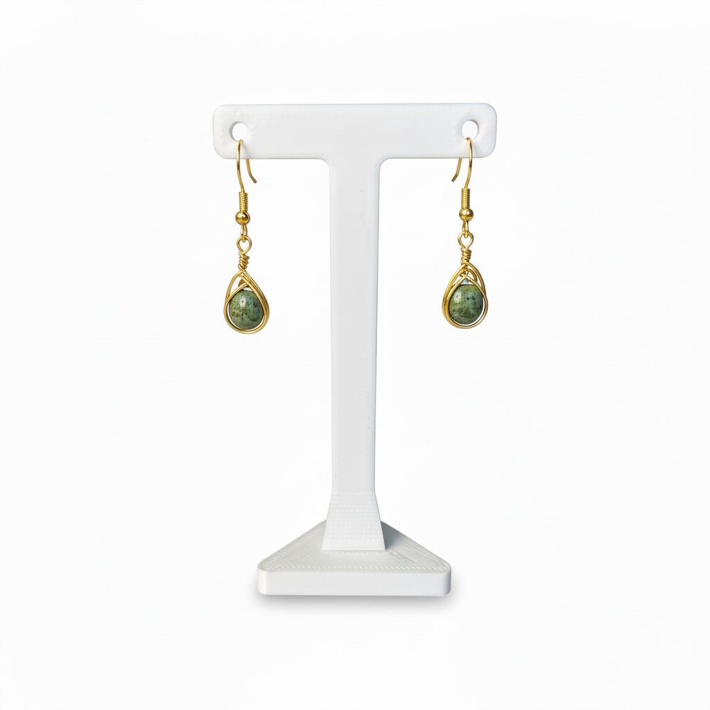 Wire Wrapped Gemstone Earrings