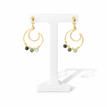 Green Tourmaline Moon Earrings