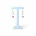 Dalmatian Jasper and Pink Jade Earrings