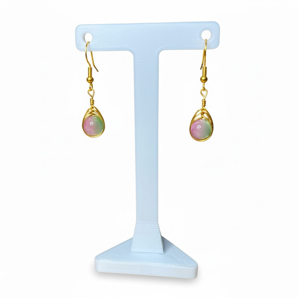 Wire Wrapped Gemstone Earrings
