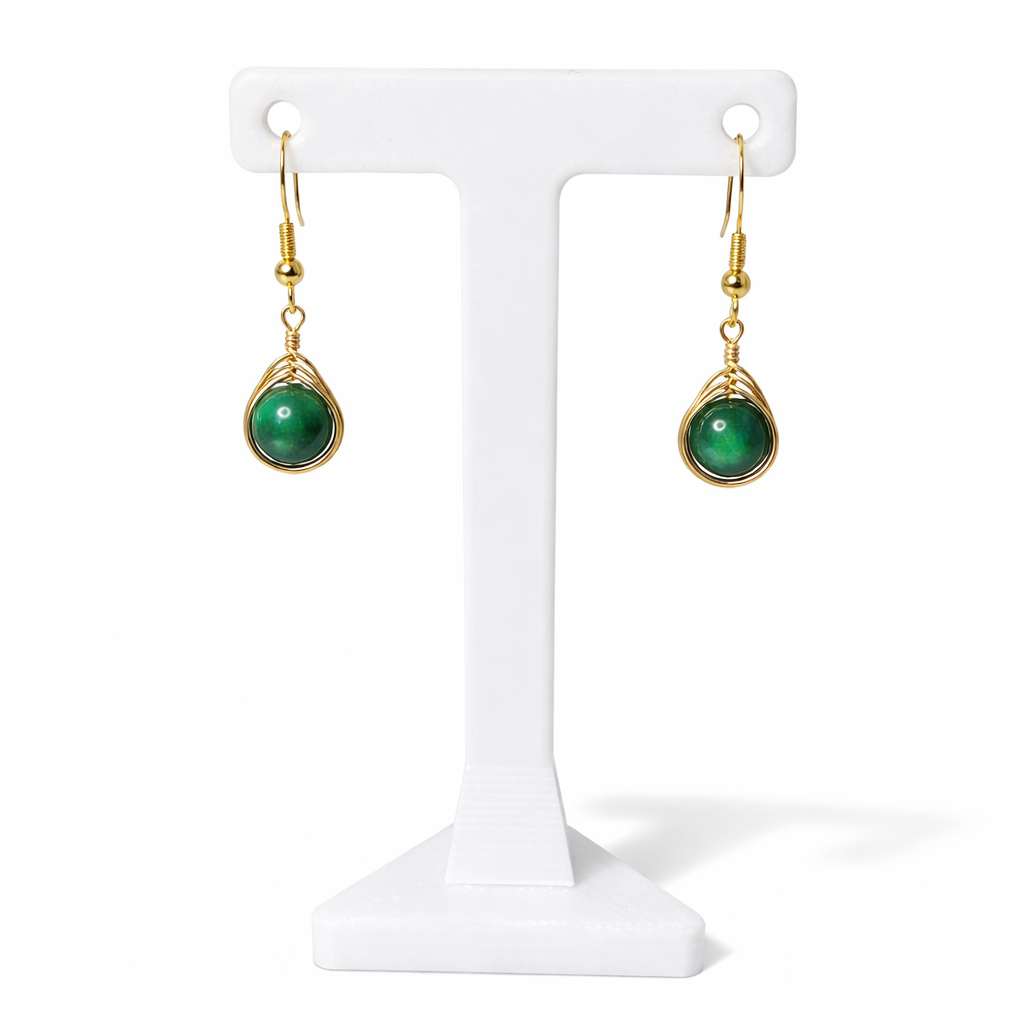 Green Tiger’s Eye Earrings