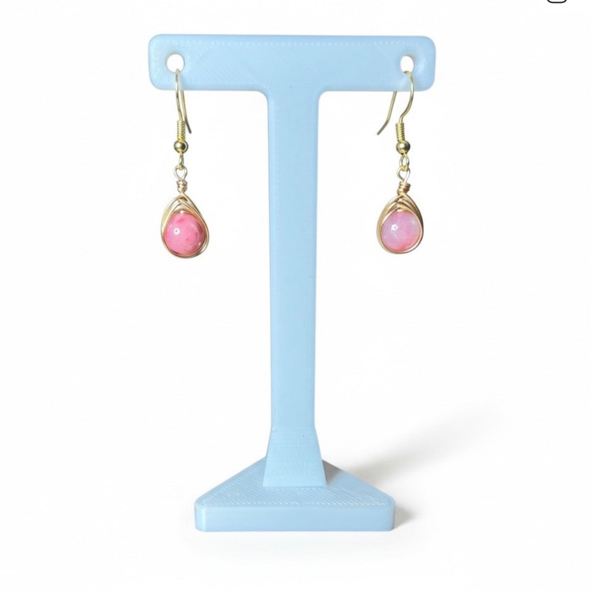 Wire Wrapped Gemstone Earrings