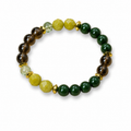 Smoky Quartz, Jade, and Prehnite Bracelet