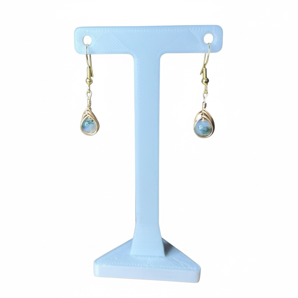 Wire Wrapped Gemstone Earrings