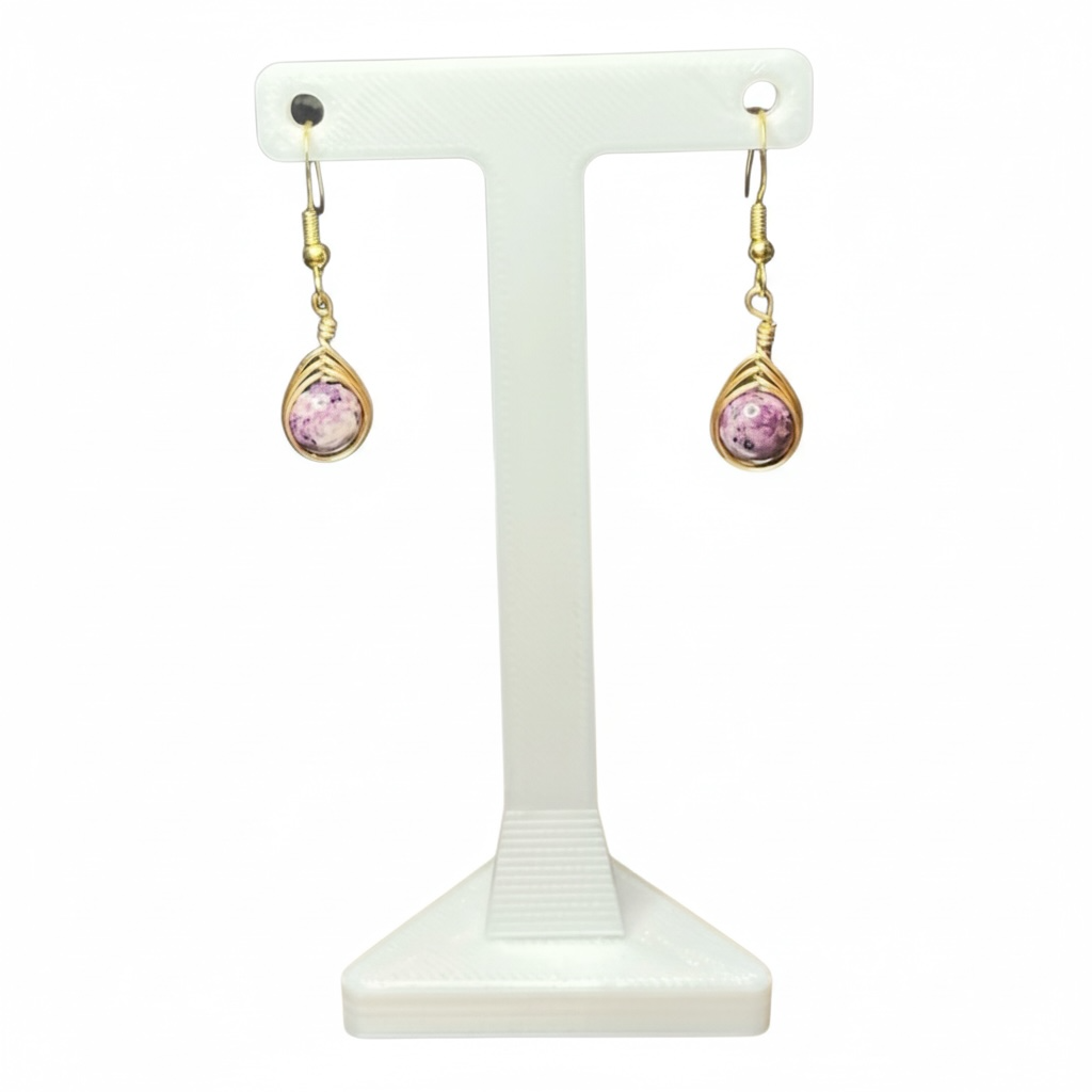 Wire Wrapped Gemstone Earrings