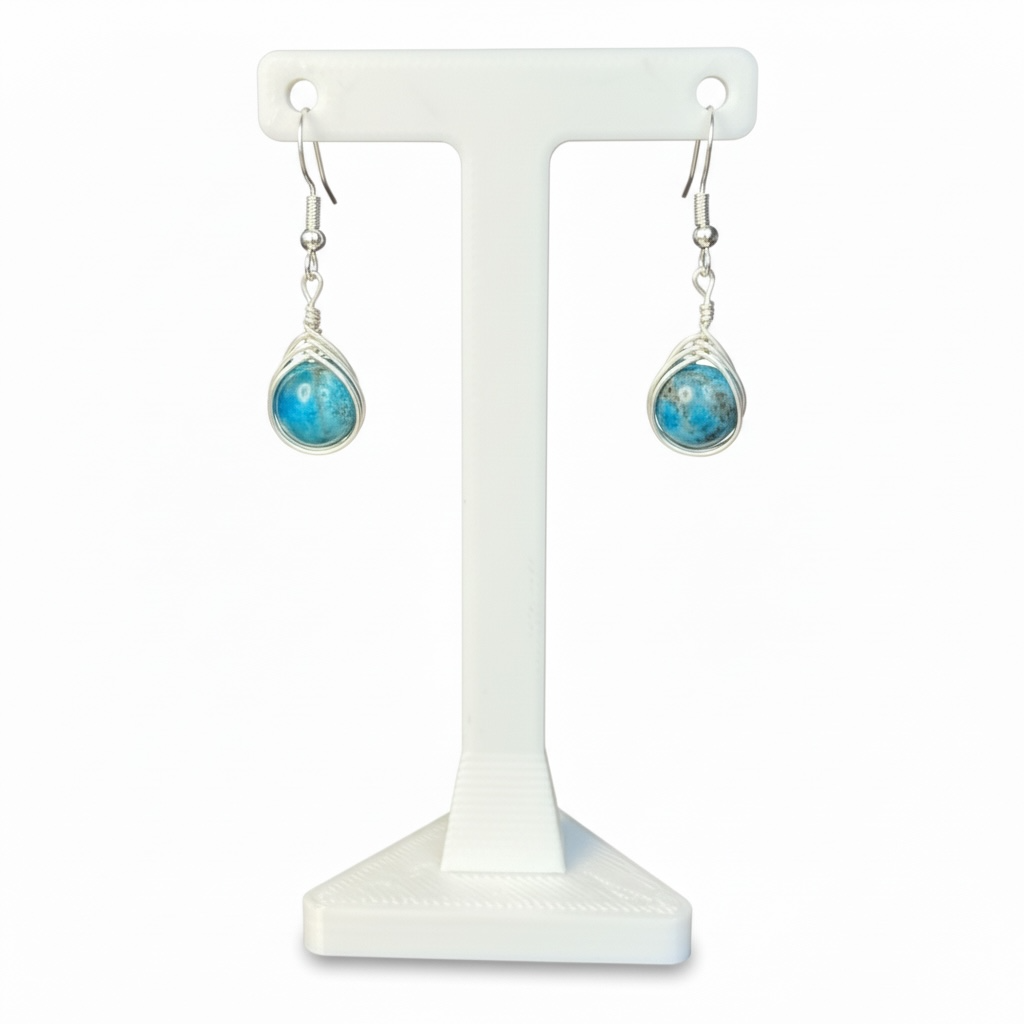 Wire Wrapped Gemstone Earrings