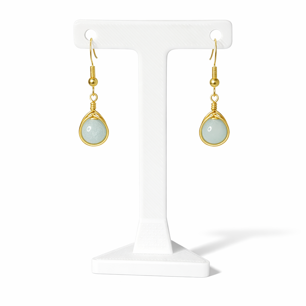 Wire Wrapped Gemstone Earrings