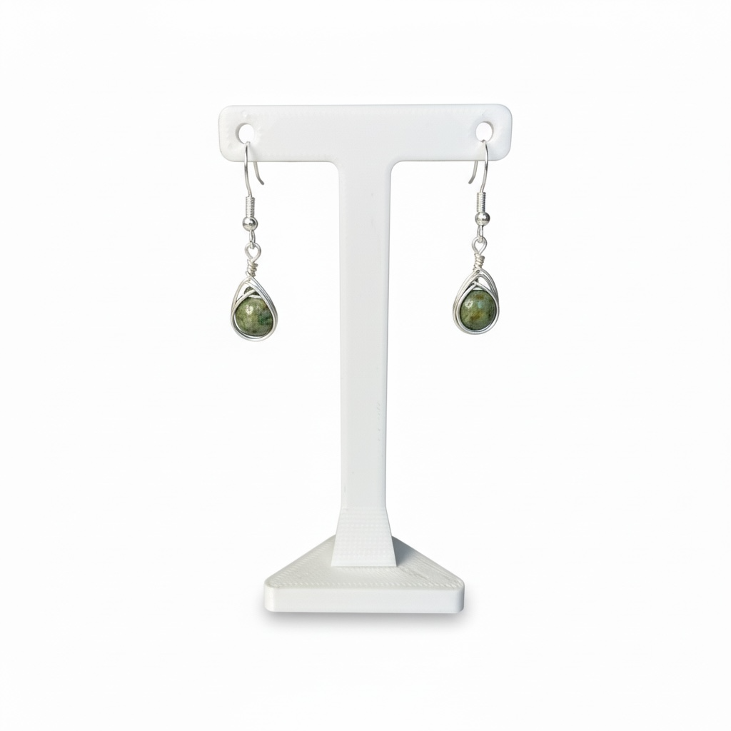 Wire Wrapped Gemstone Earrings