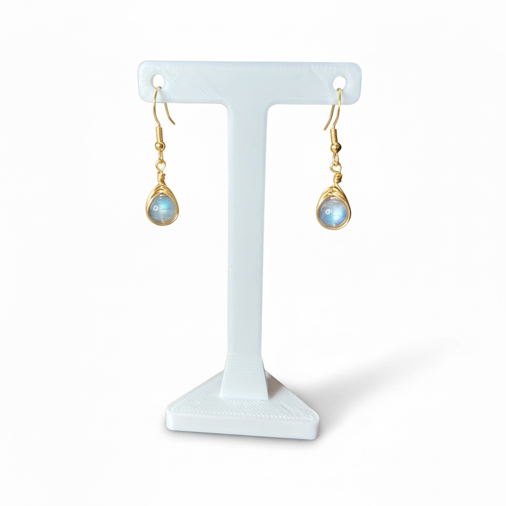 Wire Wrapped Gemstone Earrings