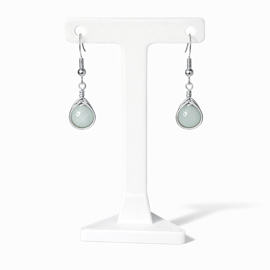 Wire Wrapped Gemstone Earrings