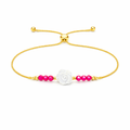 Ruby and MOP Rose Lariat Bracelet