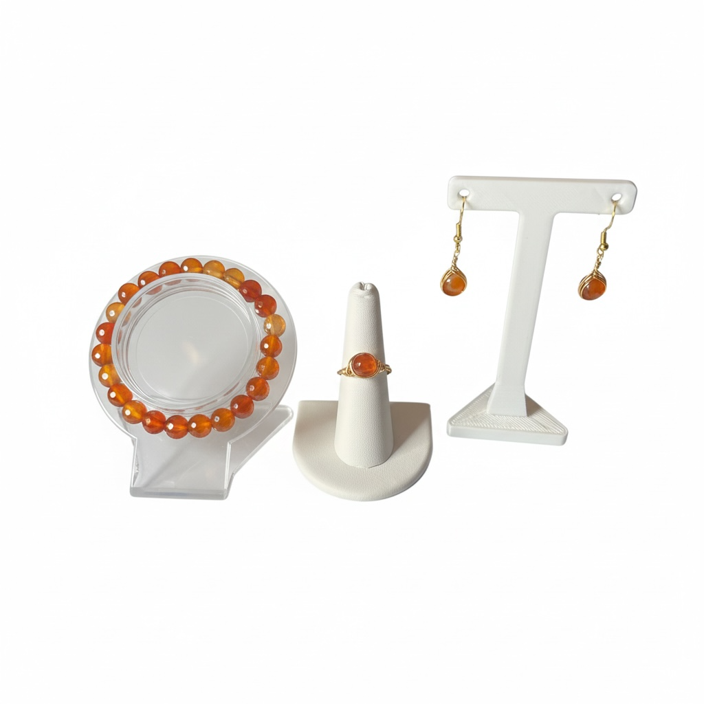 Faceted Carnelian Set