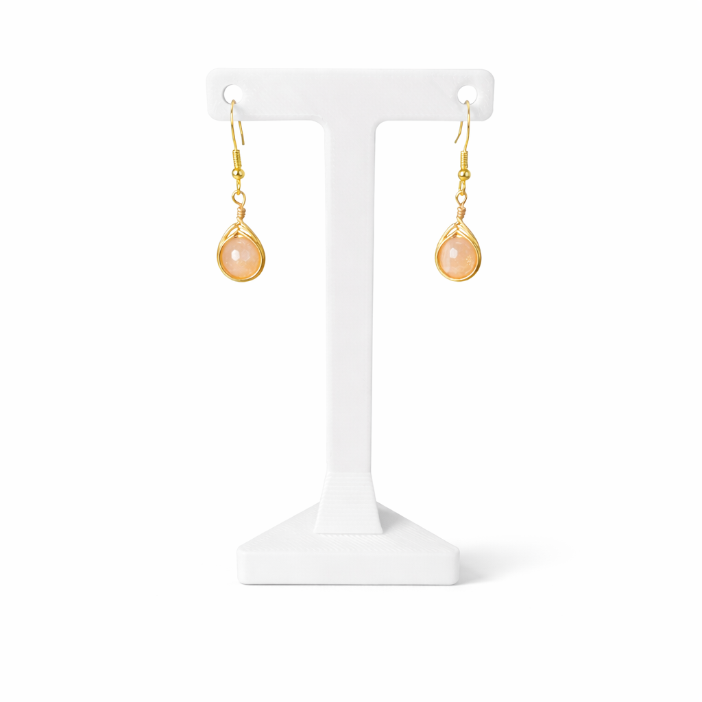 Wire Wrapped Gemstone Earrings