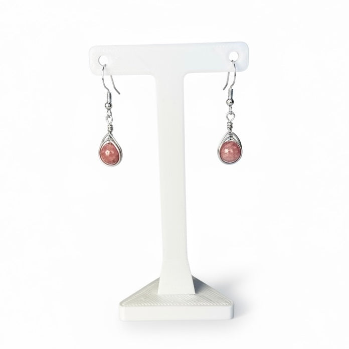 Wire Wrapped Gemstone Earrings