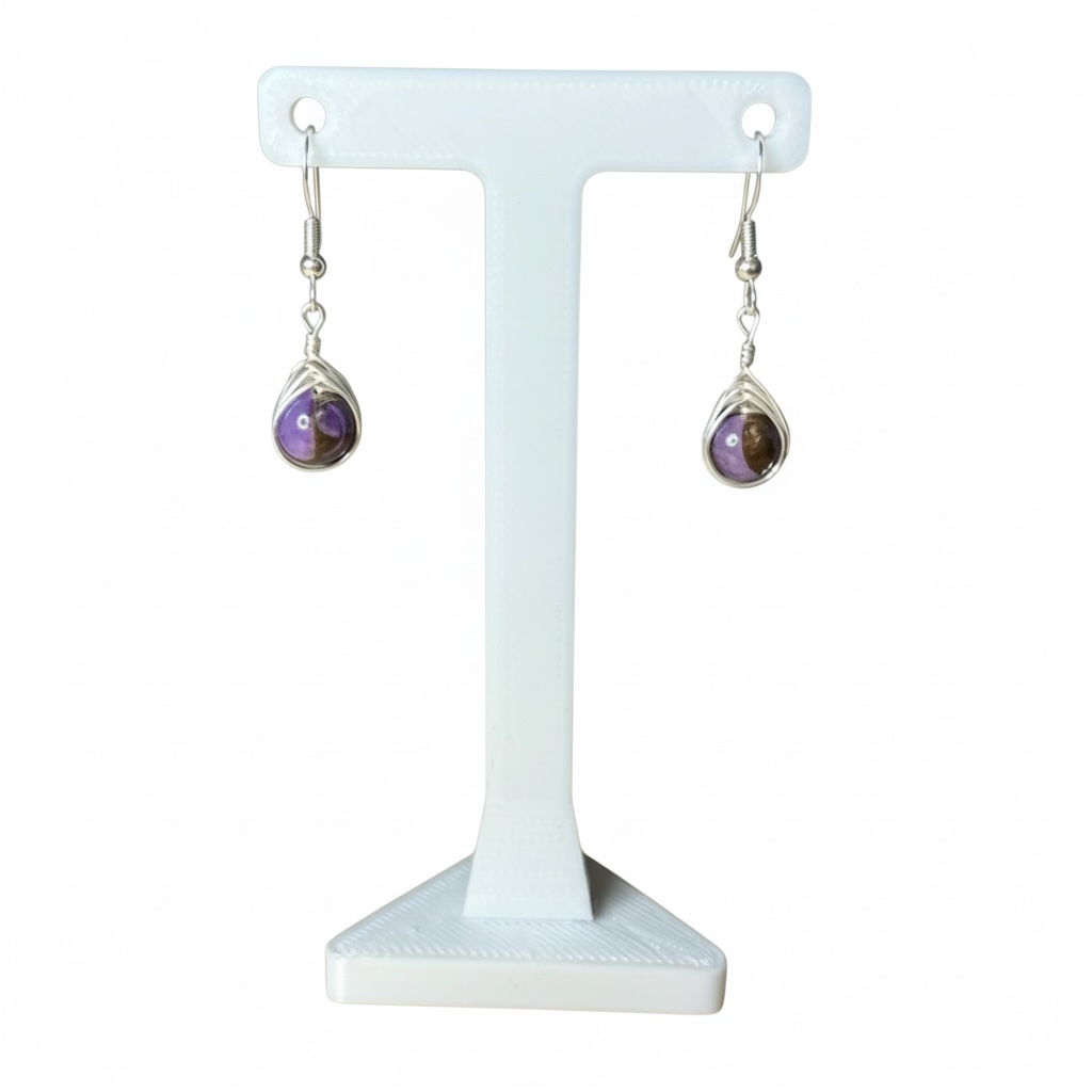 Wire Wrapped Gemstone Earrings