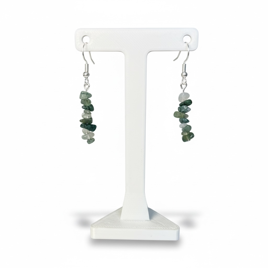 Moss Agate Chip Jewelry Set