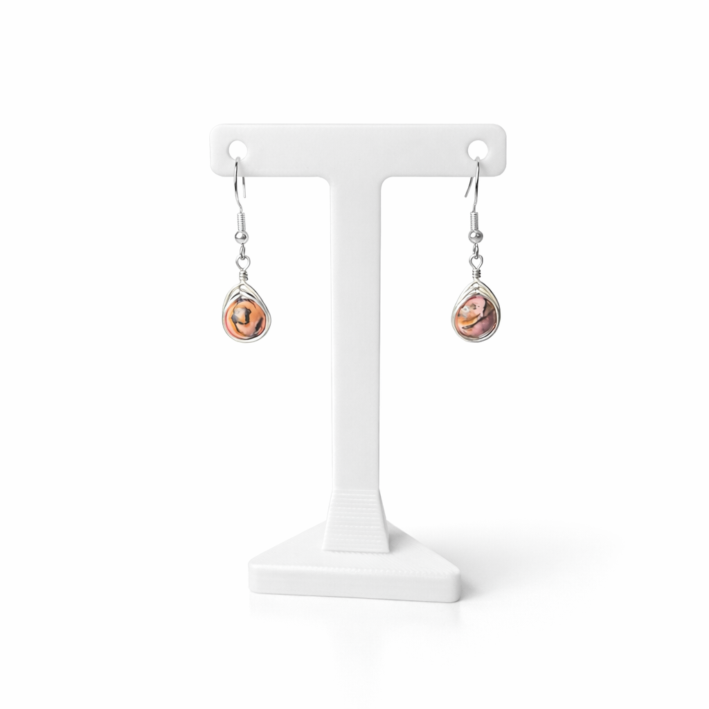 Wire Wrapped Gemstone Earrings